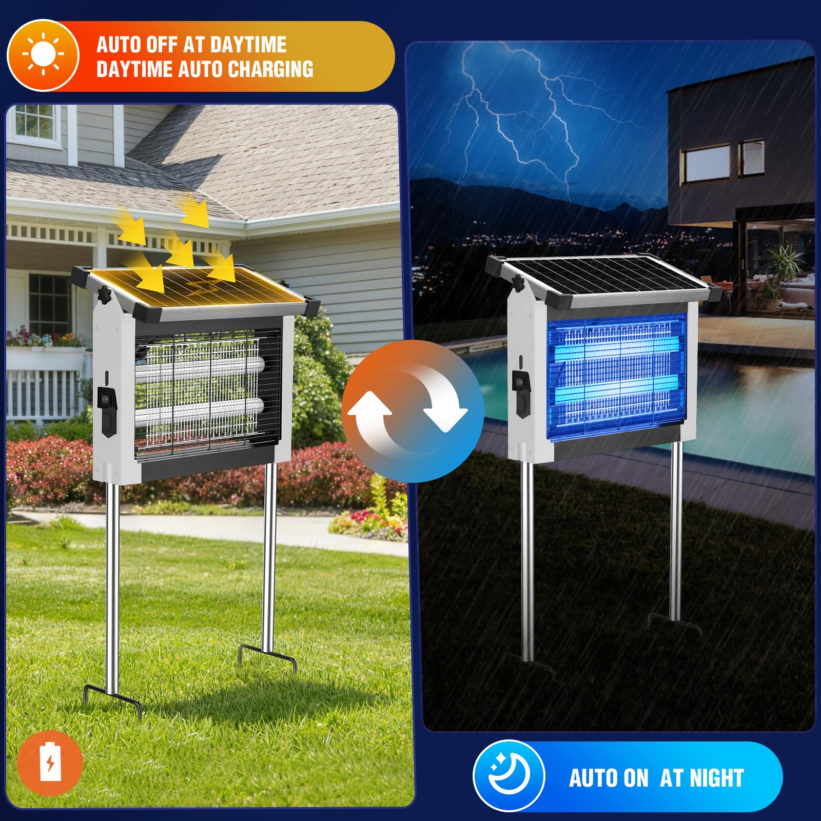 zechuan Solar Bug Zapper in outdoor garden setting