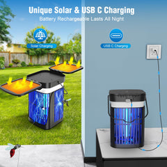 zechuan Solar Bug Zapper in outdoor setting during night