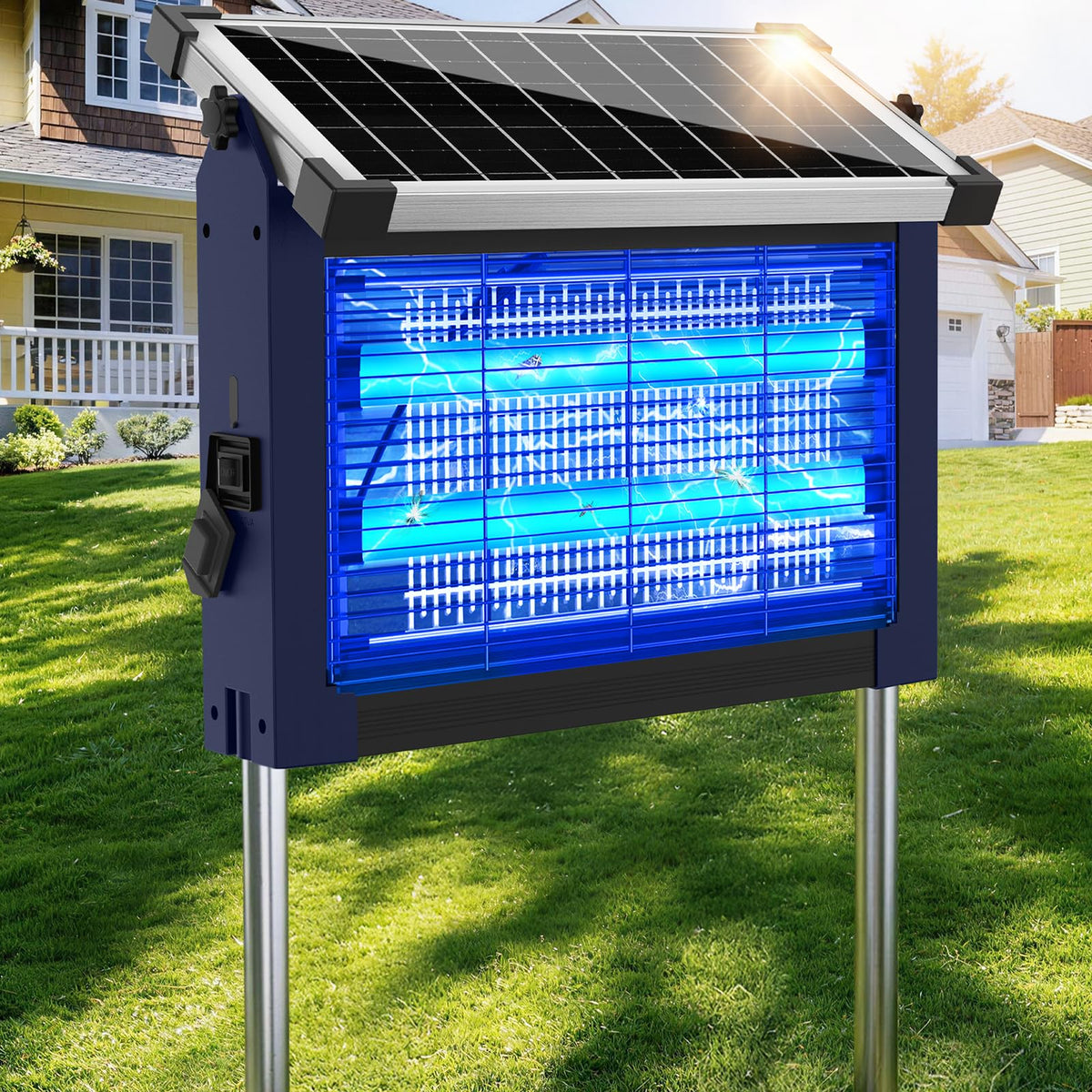 zechuan Solar Bug Zapper outdoor view with solar panel