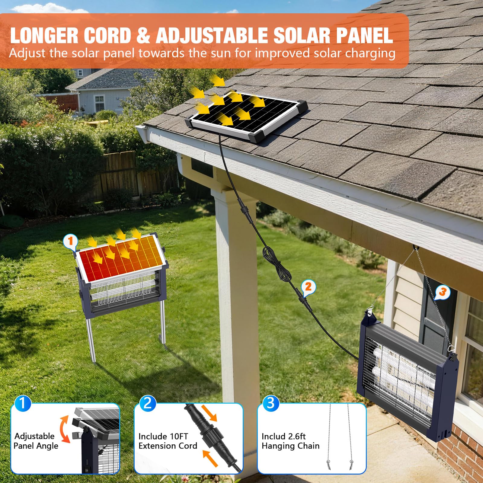 zechuan Solar Bug Zapper placed in a garden