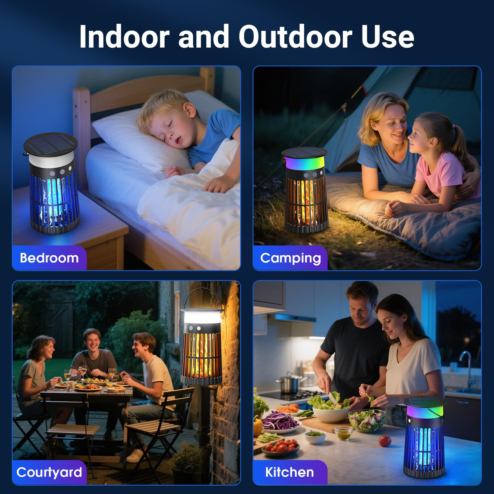 zechuan Solar Bug Zapper showcasing ambient warm light