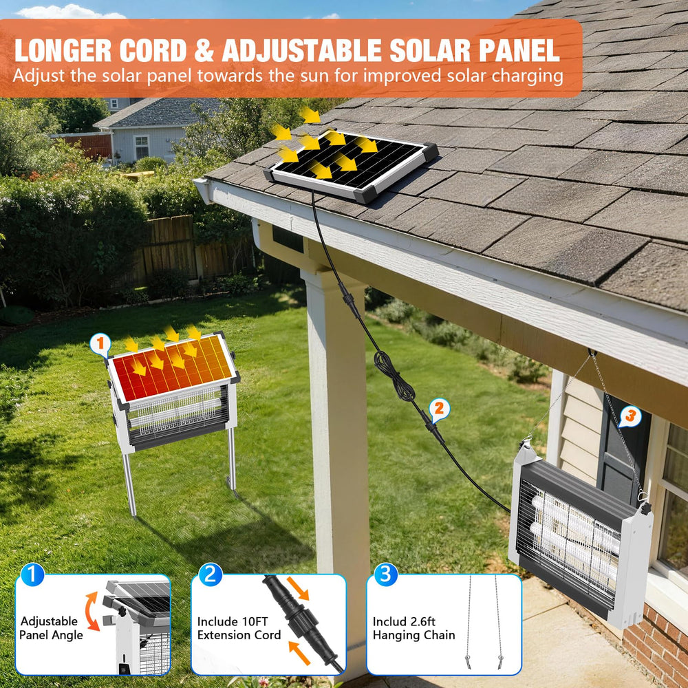 zechuan Solar Bug Zapper with 10ft solar cable