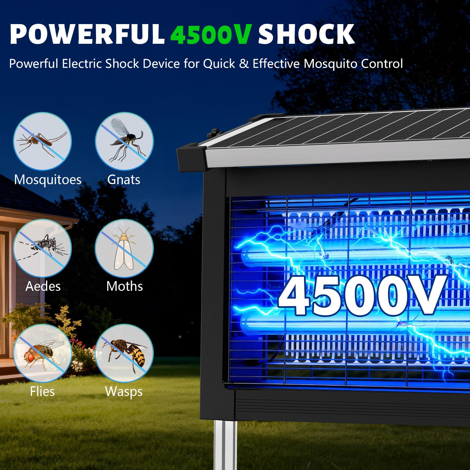 Zechuan Solar Bug Zapper with Type-C cable connection