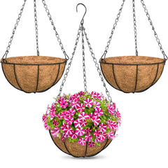 ZeeDix 10 inch metal hanging basket with coconut liner