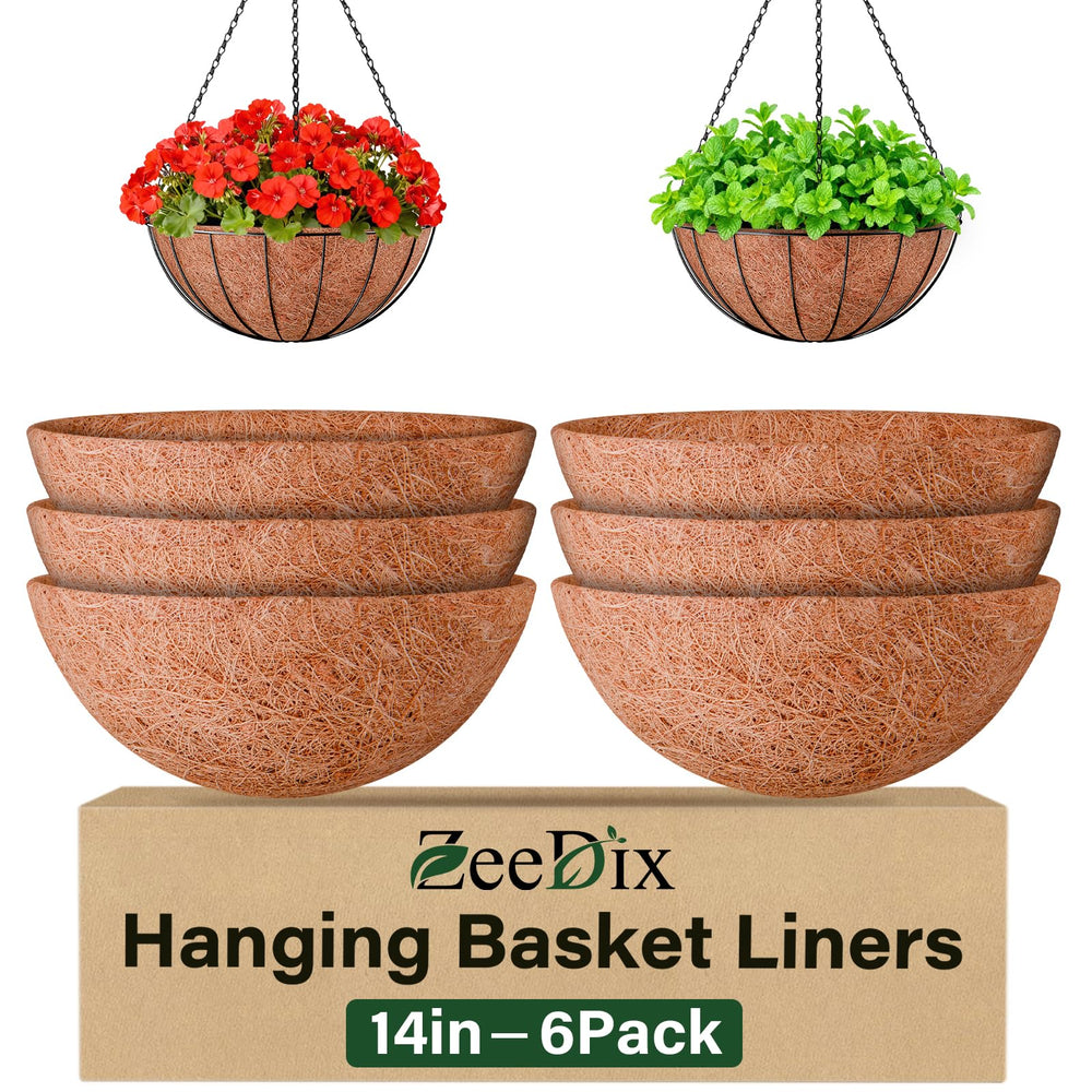 ZeeDix 14 inch coco liner front view, brown color