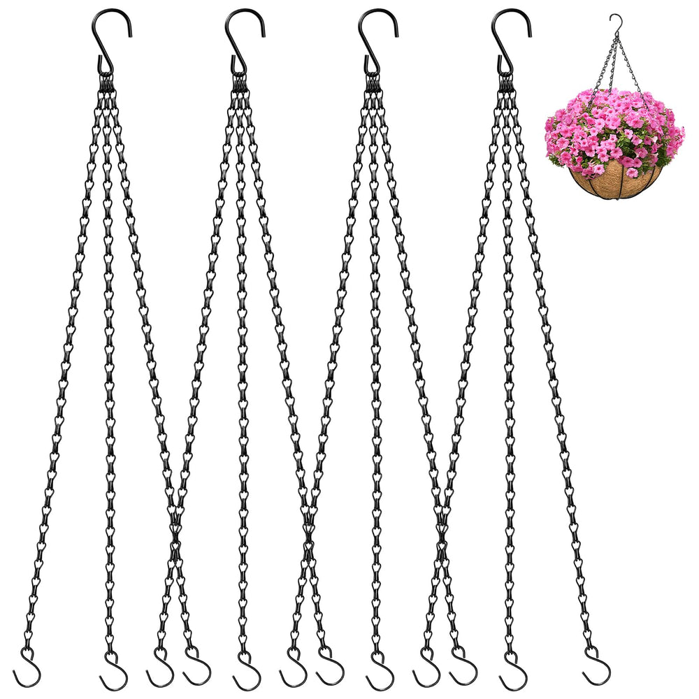 ZeeDix 16 Inch Hanging Basket Chain with Hooks, front view