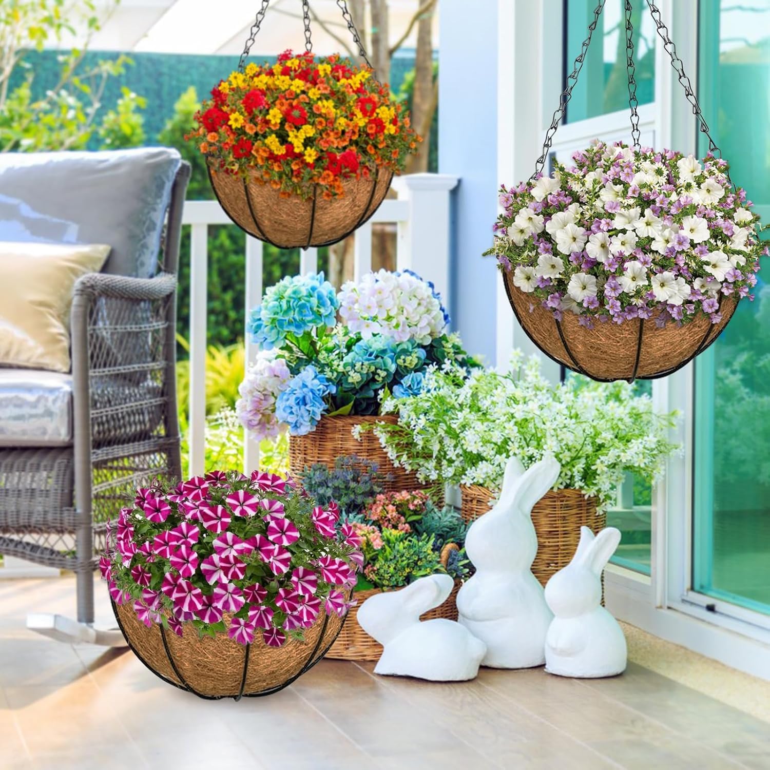 ZeeDix 3 pack of hanging baskets in original packaging