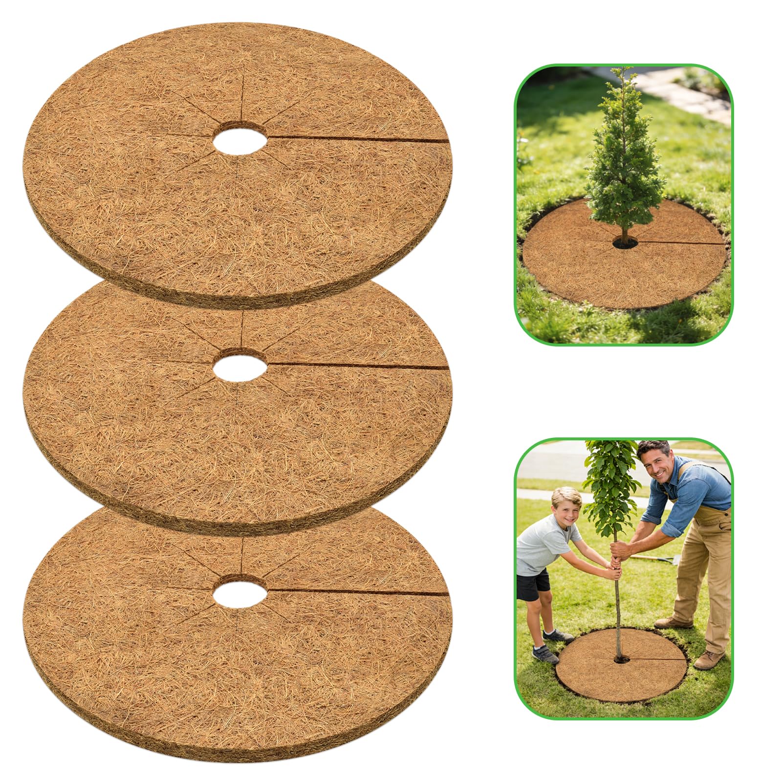 ZeeDix 30 Inch Coconut Fiber Mulch Mat front view