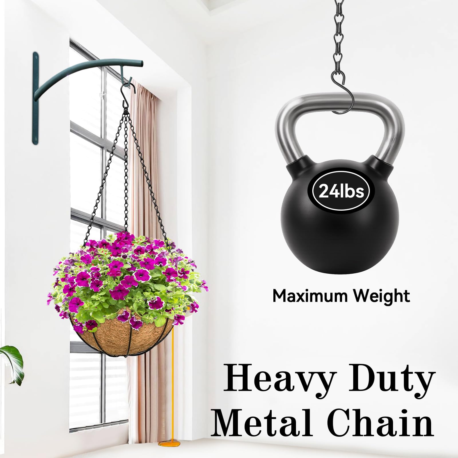 ZeeDix 4 pack of 16 inch hanging chains with hooks