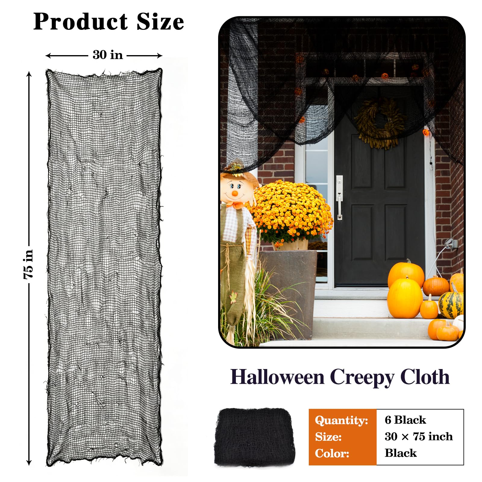 ZeeDix black creepy cloth hanging on a wall
