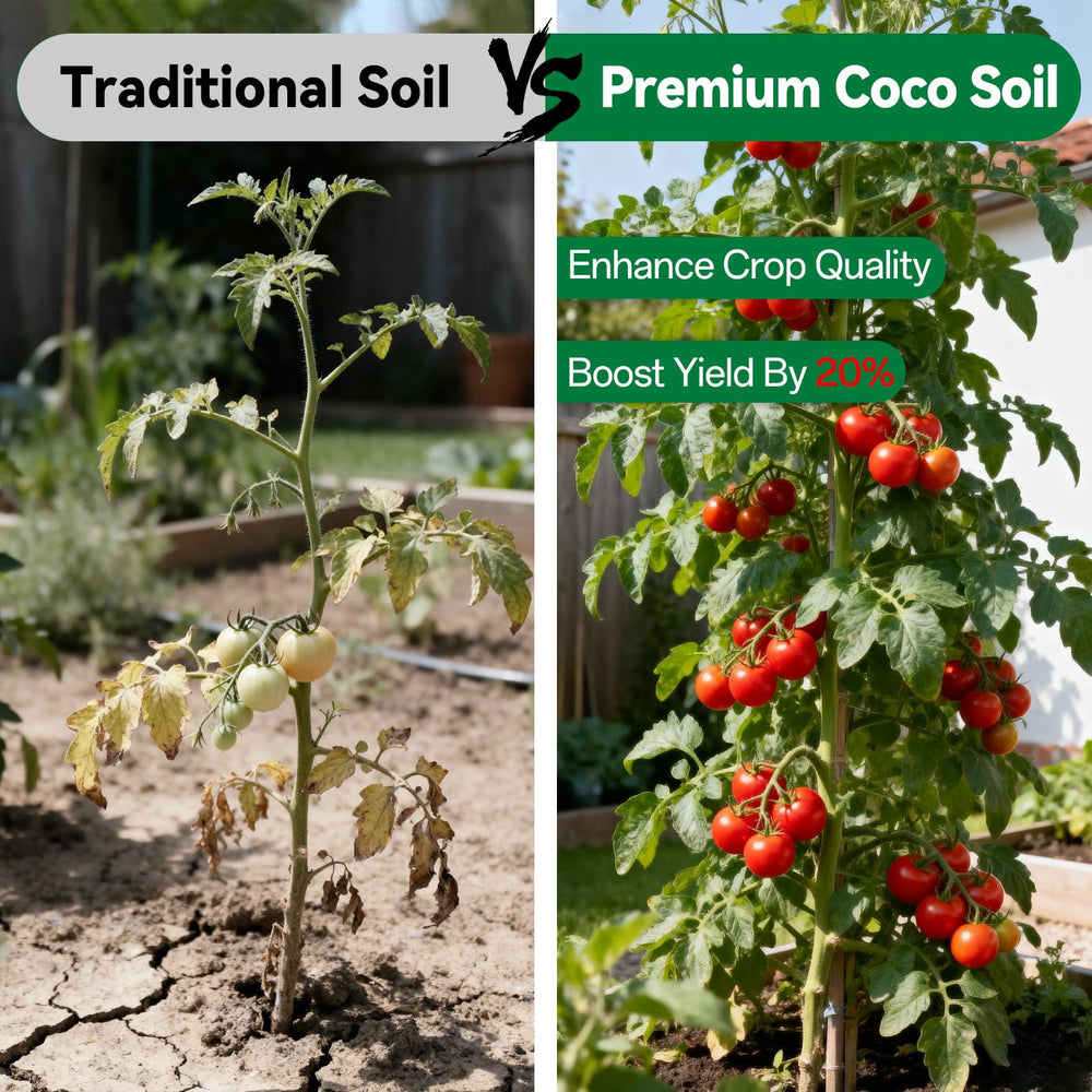 ZeeDix Coco Coir Brick in a garden setting with plants