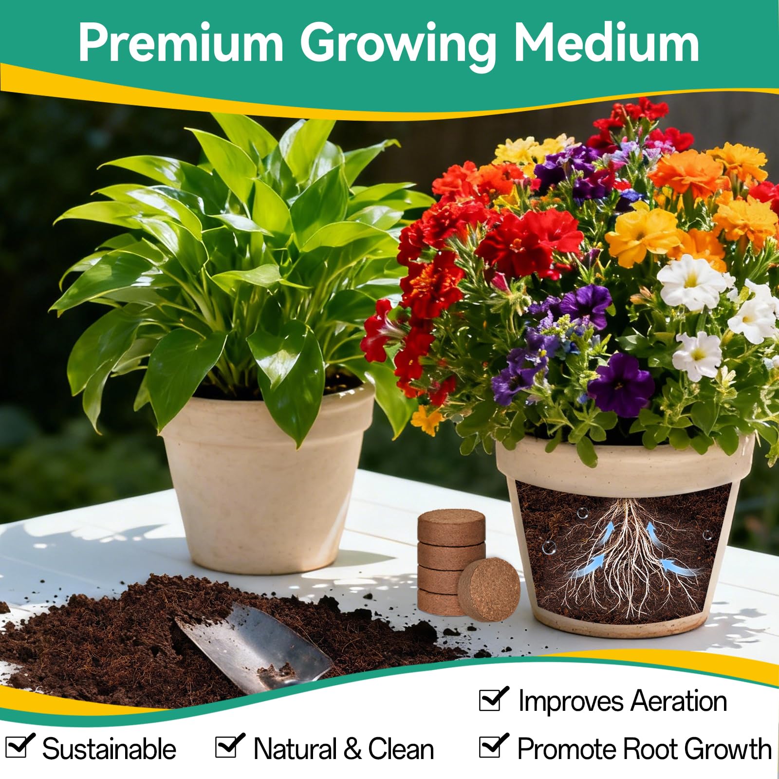 ZeeDix Coco Coir Pellets expanded into potting soil