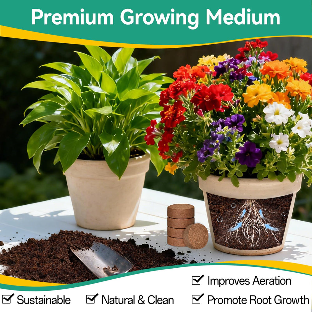 ZeeDix Coco Coir Pellets expanded into potting soil