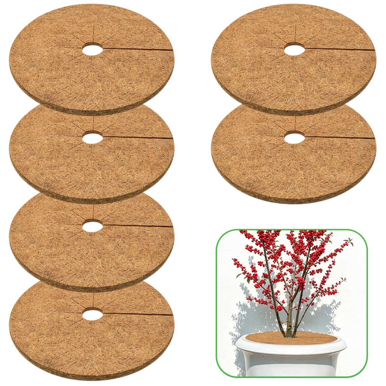 ZeeDix Coconut Fiber Mulch Mat 18 Inch front view