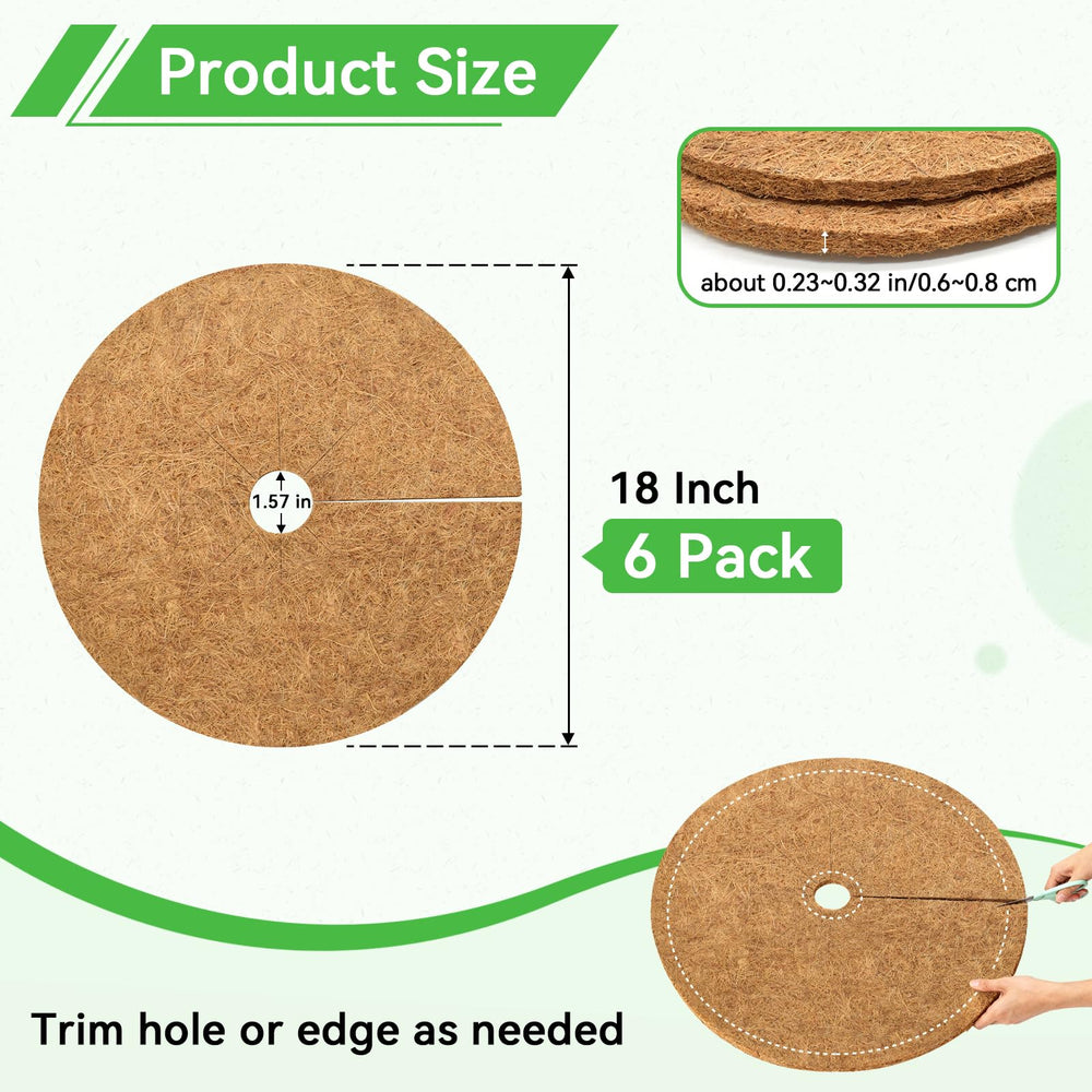 ZeeDix Coconut Fiber Mulch Mat 18 Inch in garden setting