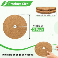 ZeeDix Coconut Fiber Mulch Mat displayed with potted plants