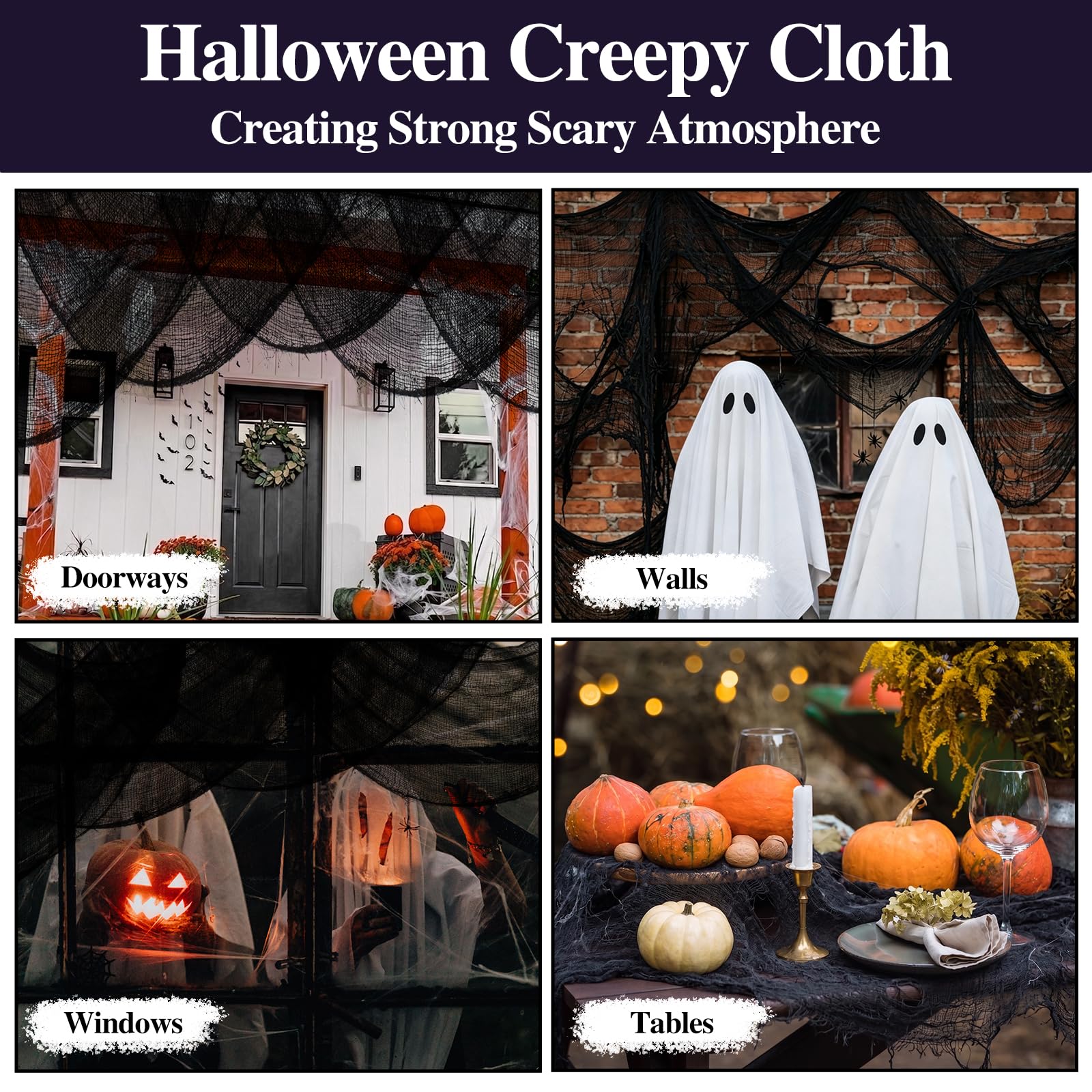 ZeeDix creepy cloth draped over a doorway for Halloween