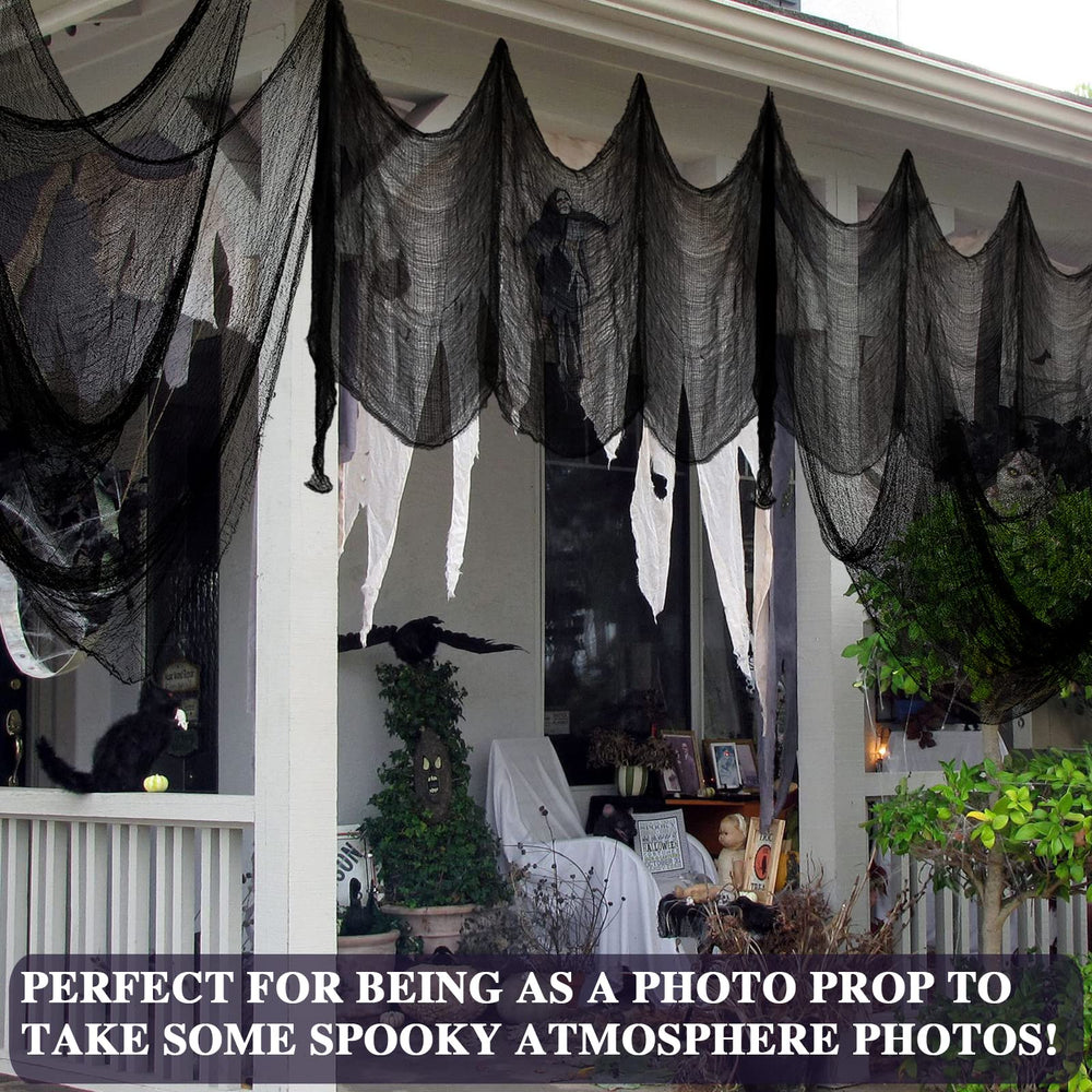ZeeDix creepy cloth with DIY decorations like bats and spiders