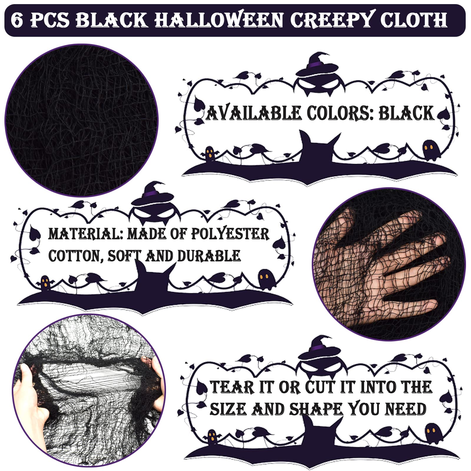 ZeeDix Halloween Creepy Cloth 30x75 inch shown in outdoor setup