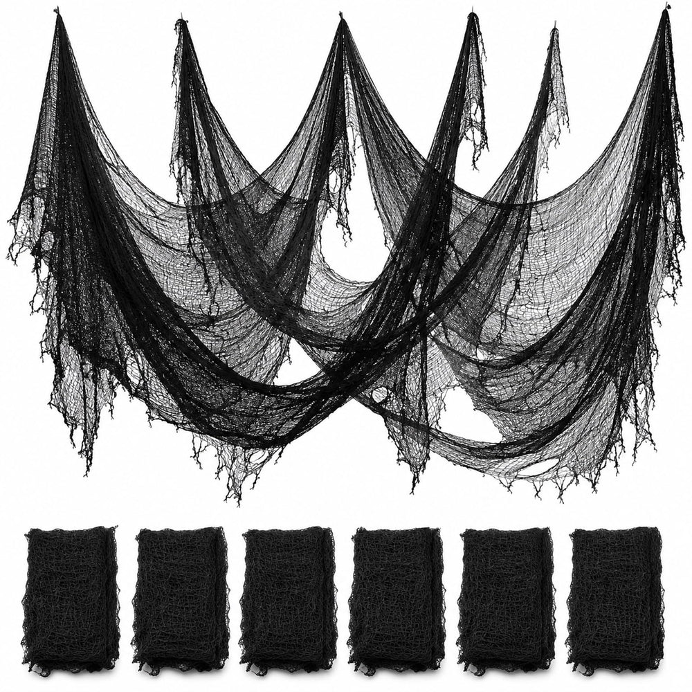 ZeeDix Halloween Creepy Cloth 6 Pack black fabric front view