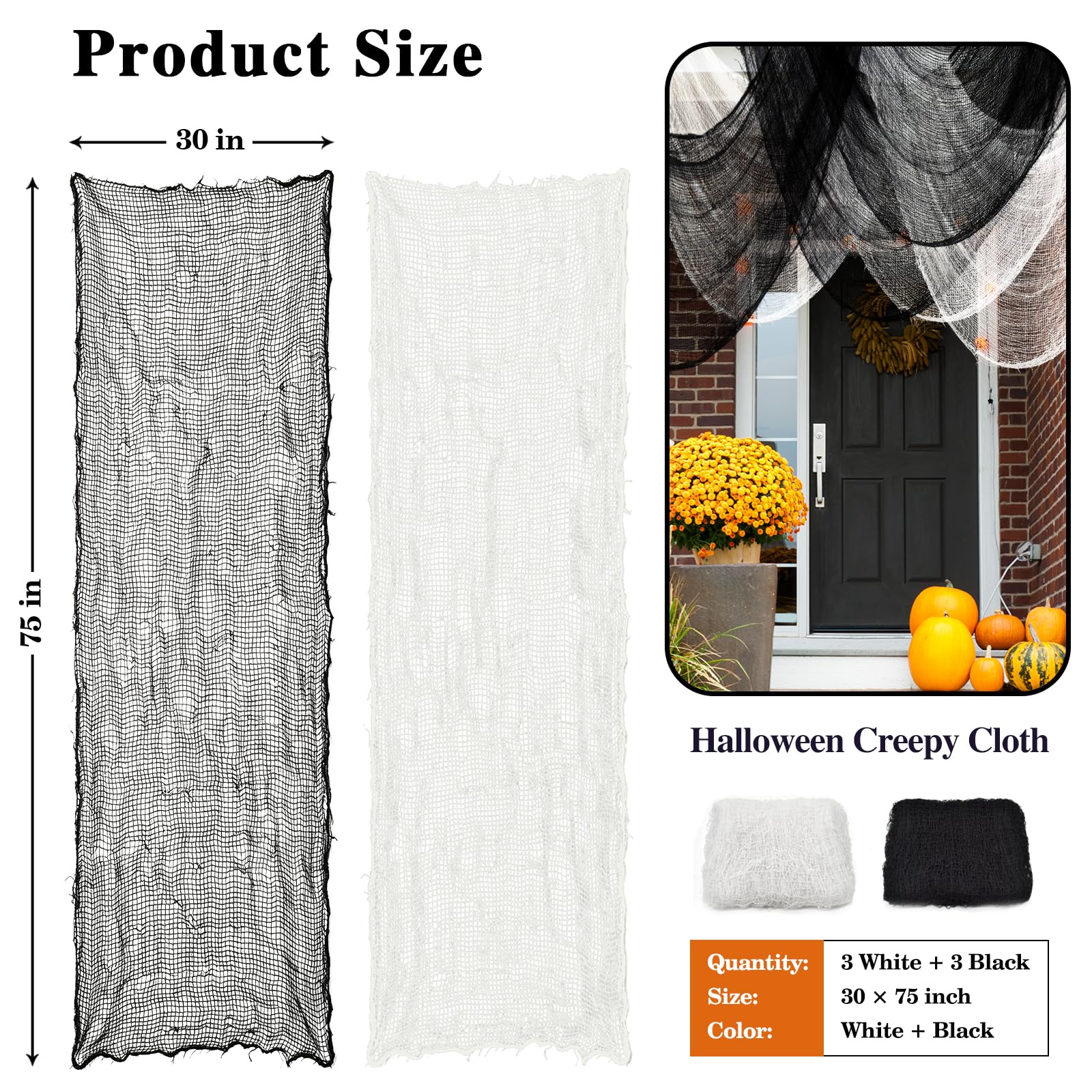 ZeeDix Halloween Creepy Cloth hanging on a doorway