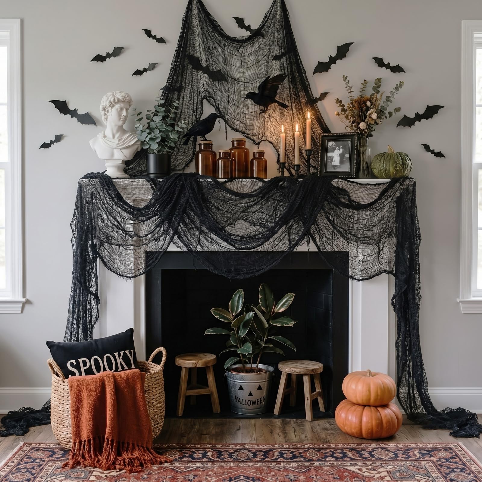 ZeeDix Halloween Creepy Cloth in outdoor Halloween setup