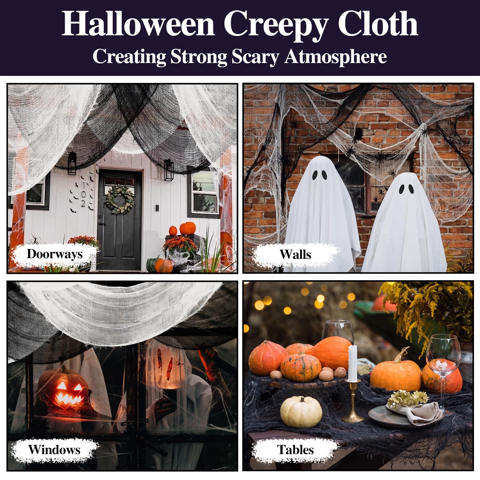 ZeeDix Halloween Creepy Cloth with DIY decorations added
