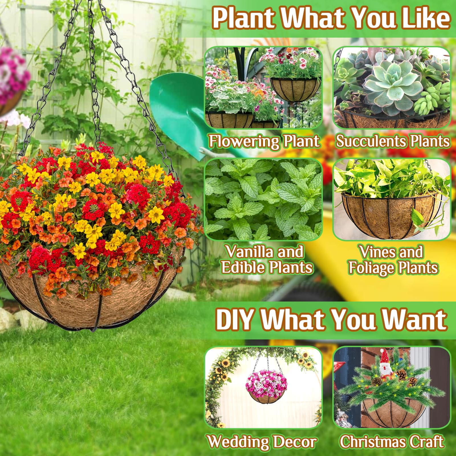 ZeeDix hanging basket with flowers outdoors