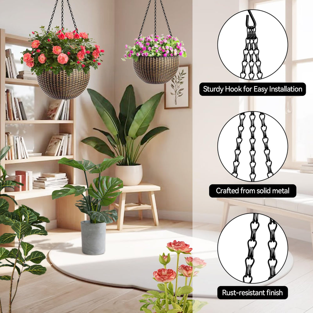 ZeeDix hanging chains in use with flower pots
