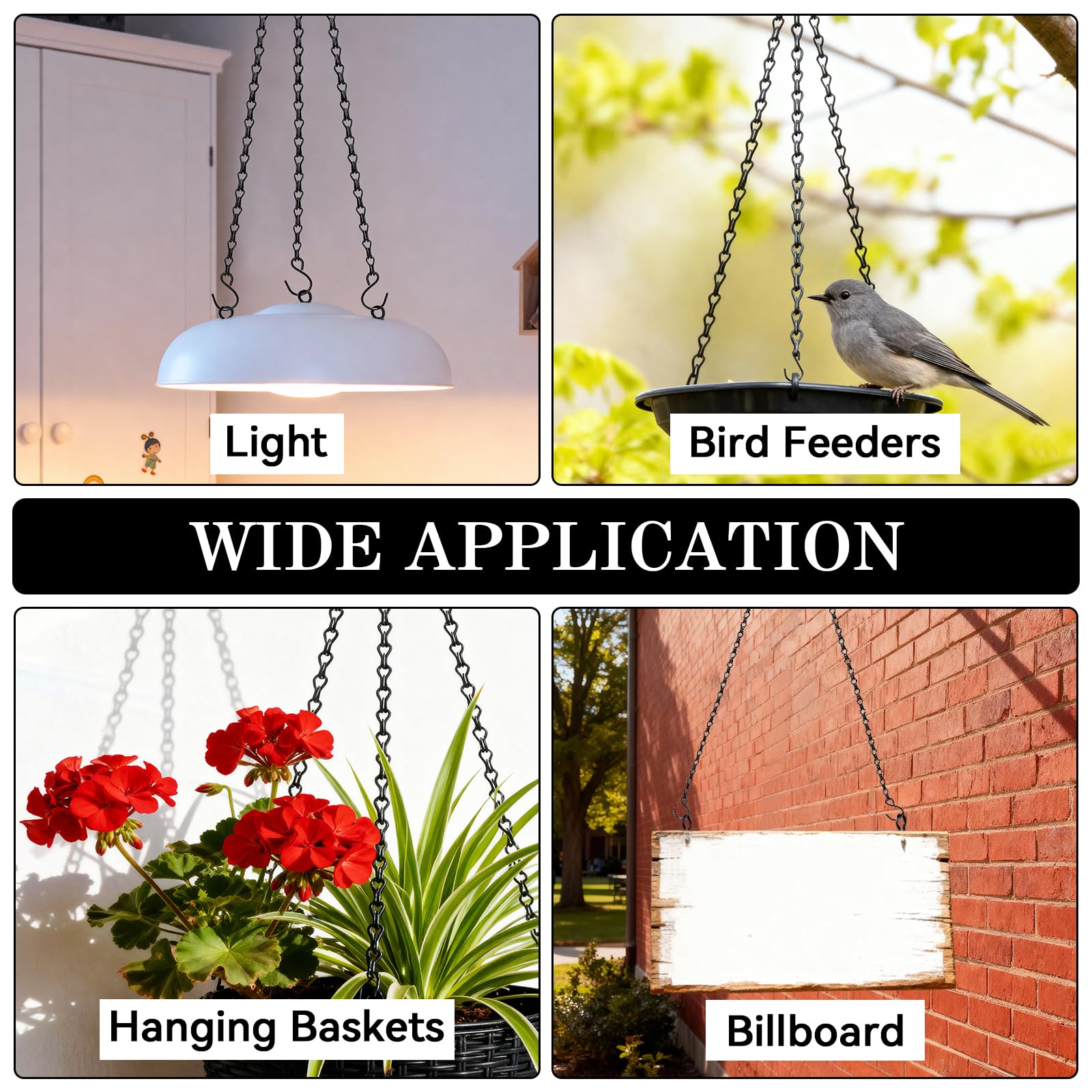 ZeeDix hanging chains with rust-resistant finish