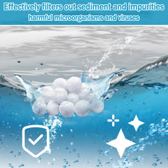 ZeeDix Pool Filter Balls demonstrating filtration quality