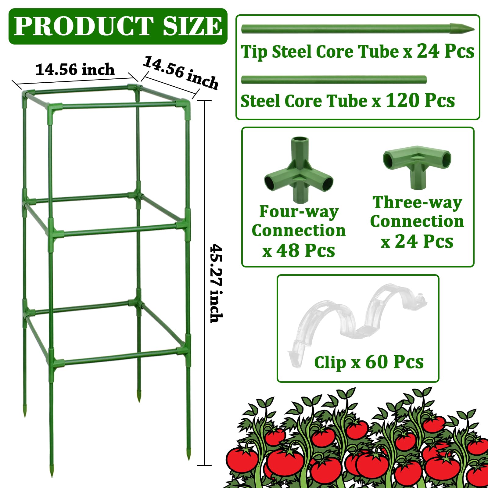 ZeeDix tomato cage showing adjustable height feature