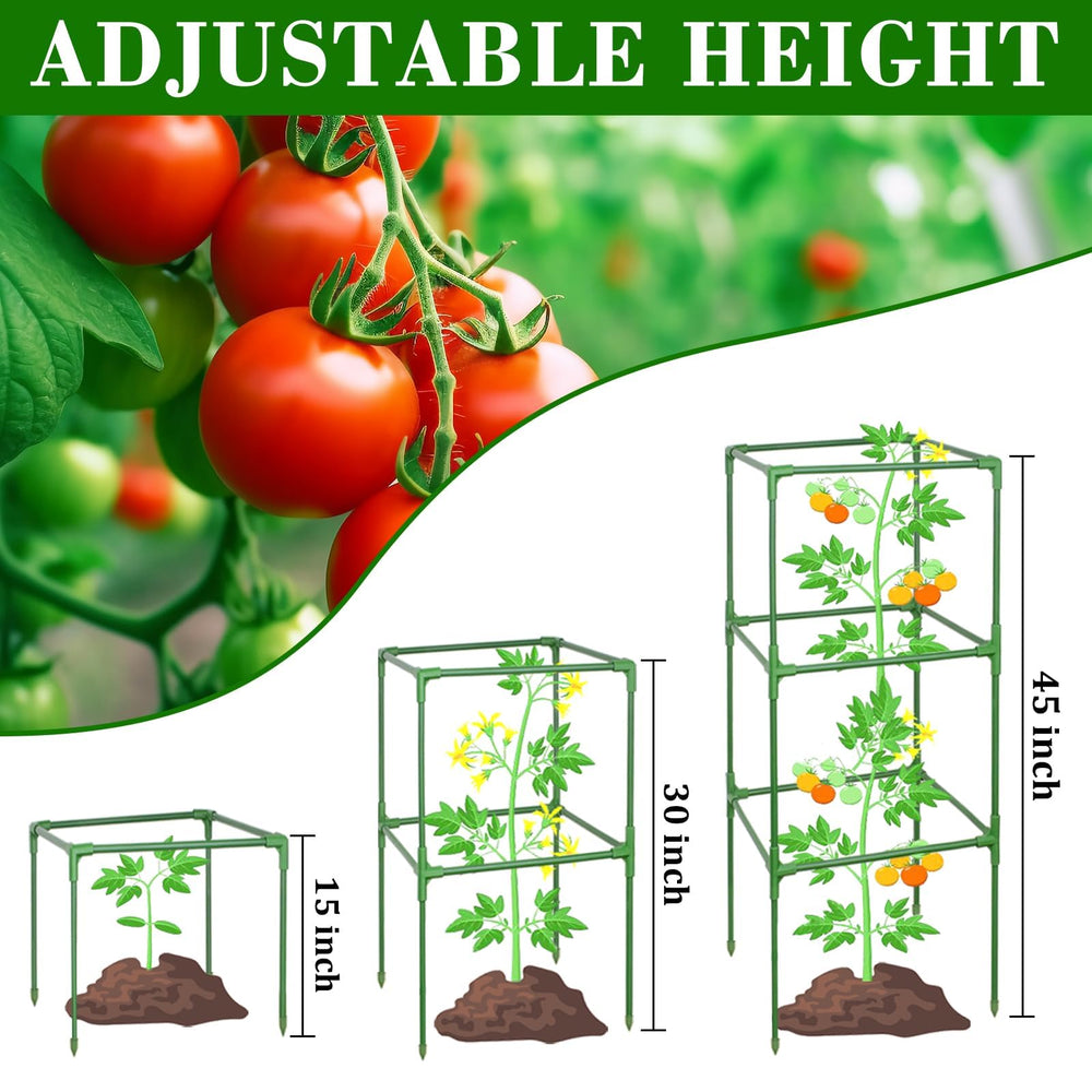 ZeeDix tomato cage with sturdy triangular base and non-slip feet