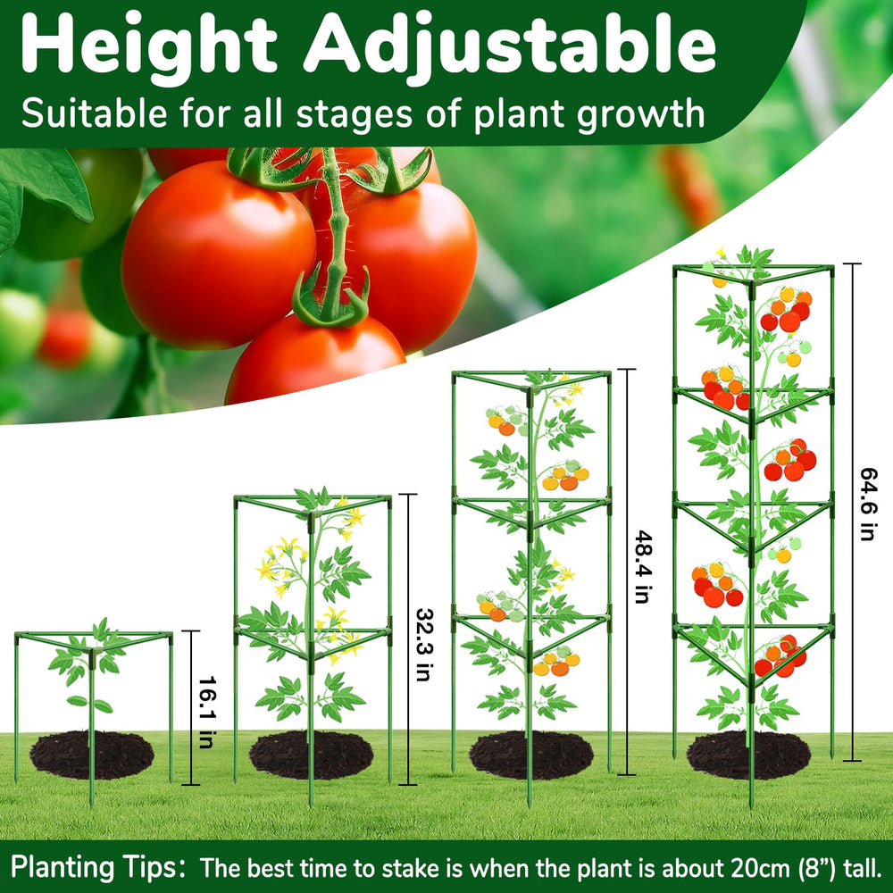 ZeeDix Tomato Cages assembled with various connectors