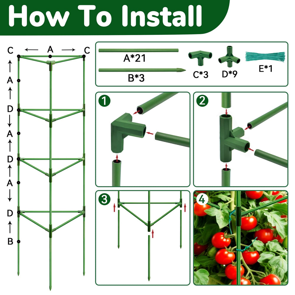 ZeeDix Tomato Cages in a flat storage position