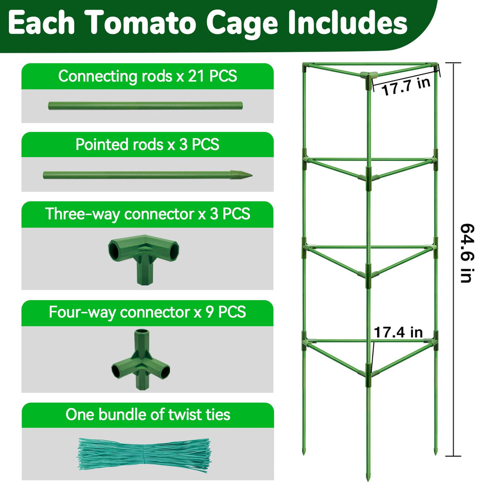 ZeeDix Tomato Cages showing adjustable height feature