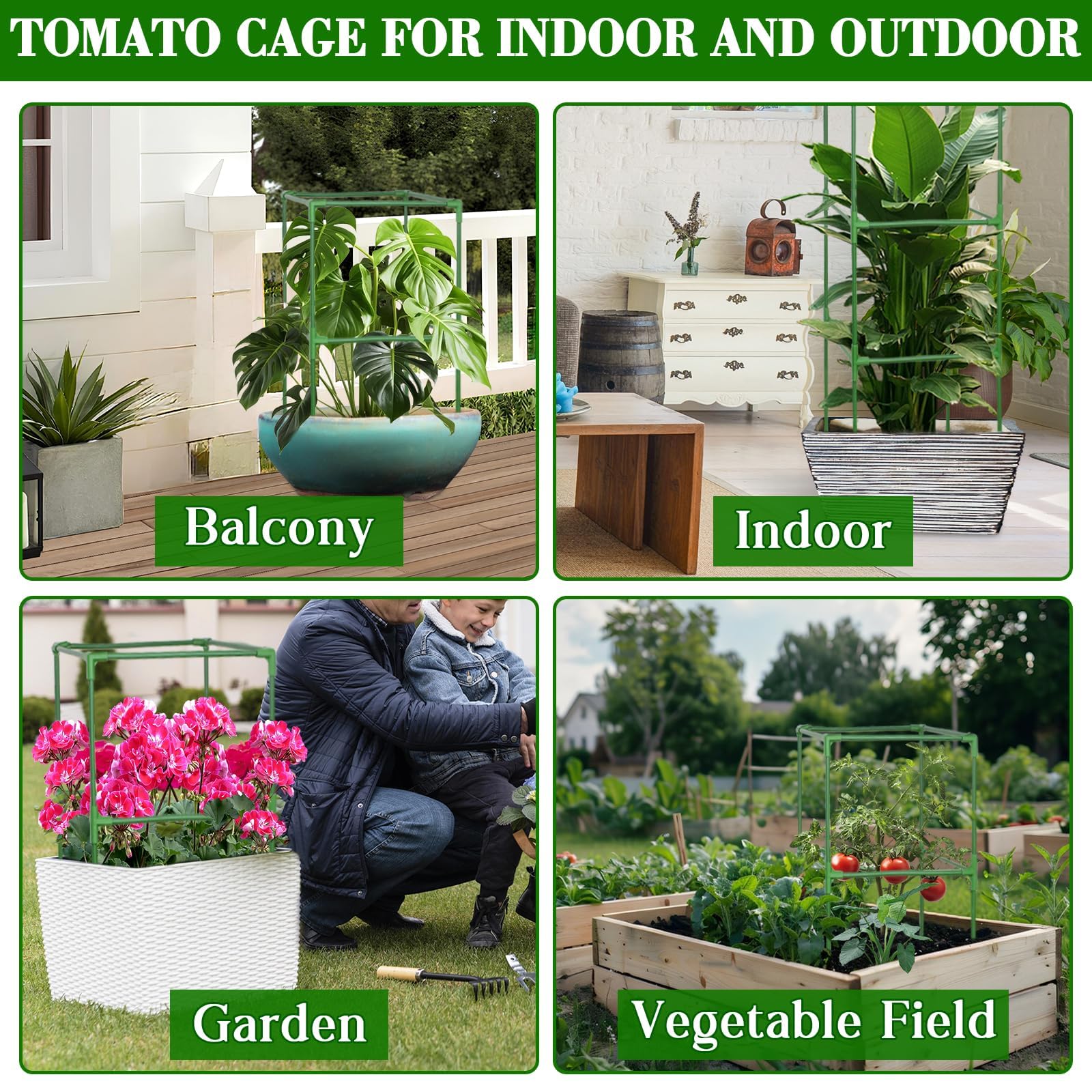 ZeeDix tomato cages supporting climbing plants