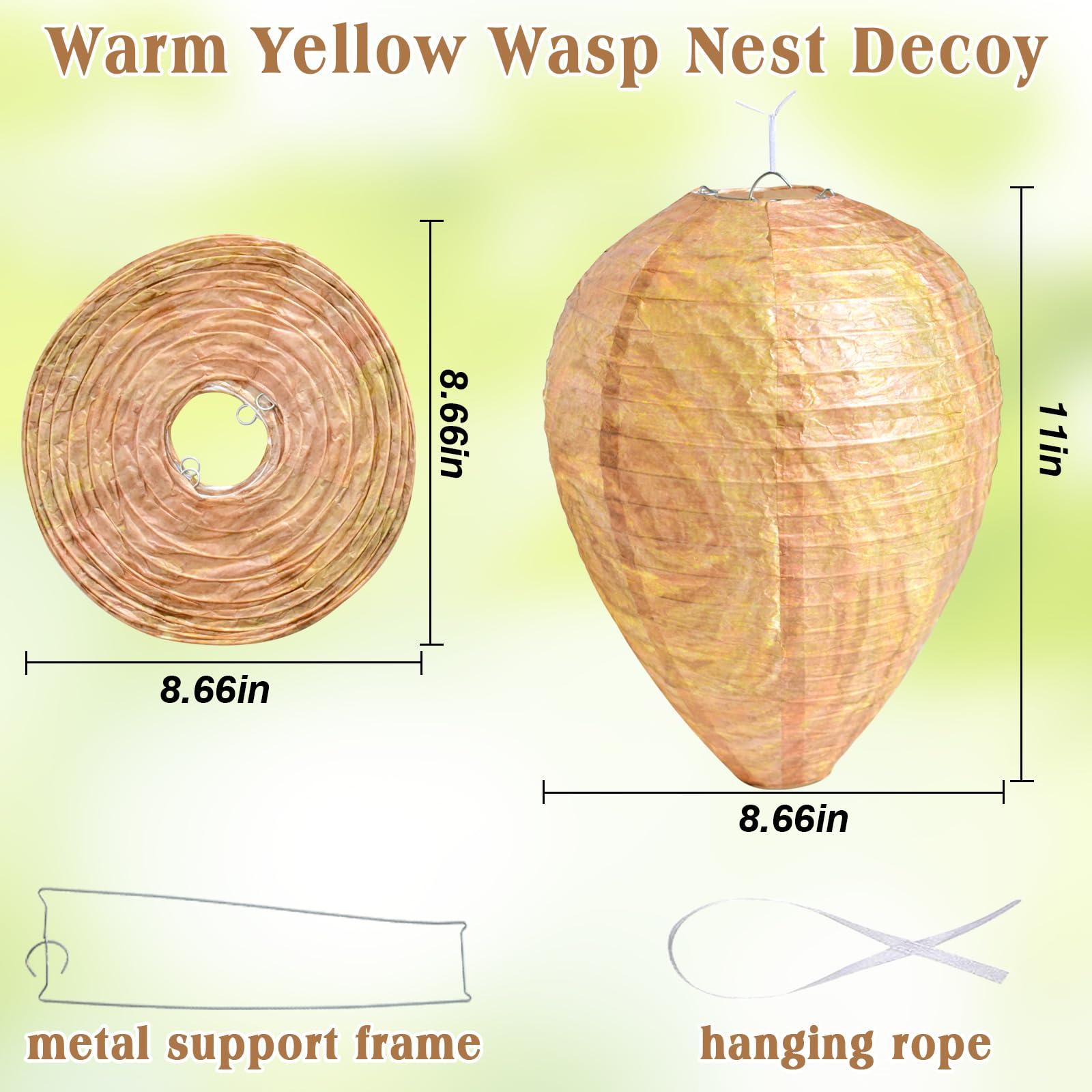 ZeeDix Wasp Nest Decoy with metal support frame