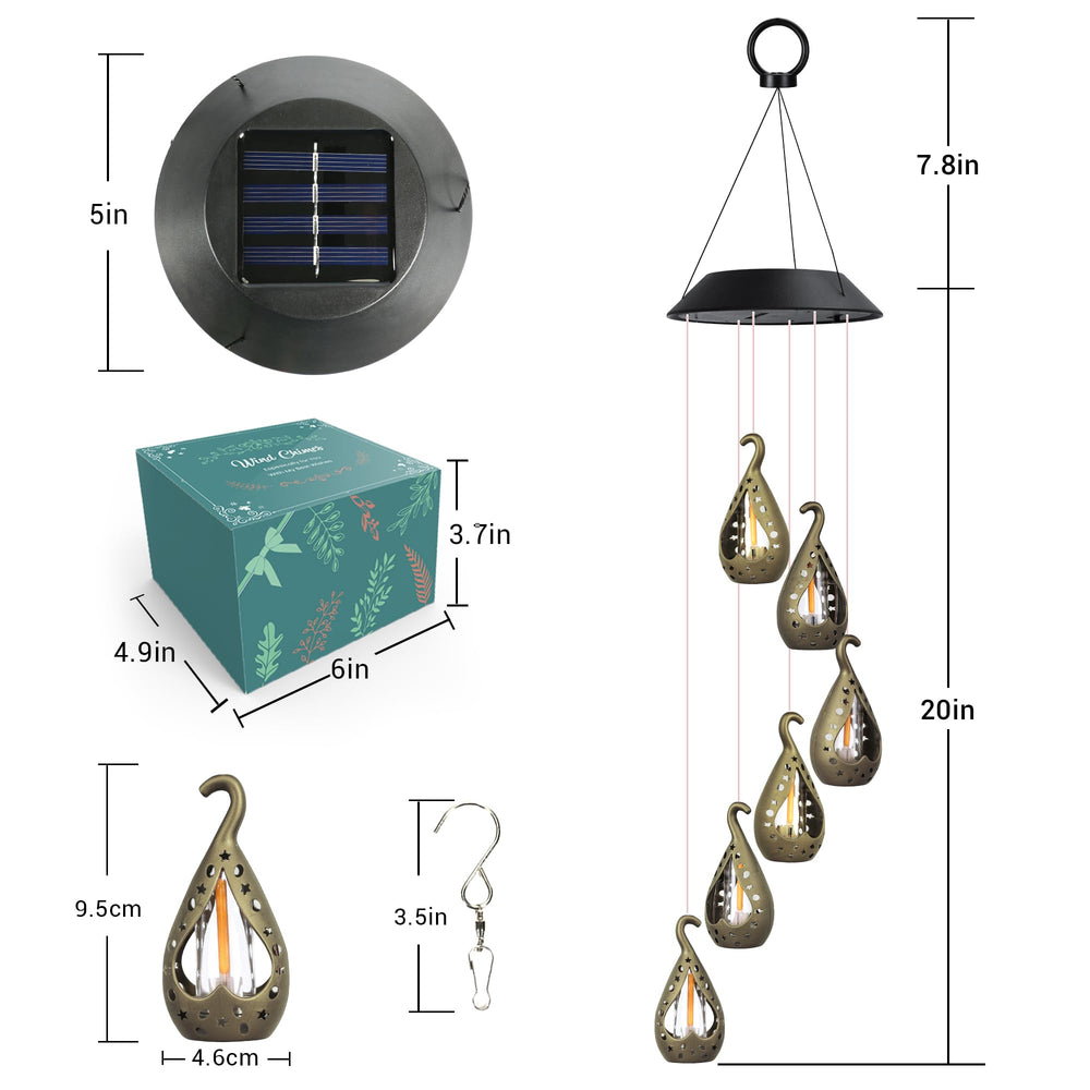 Zeiliuled Solar Wind Chime packaging view