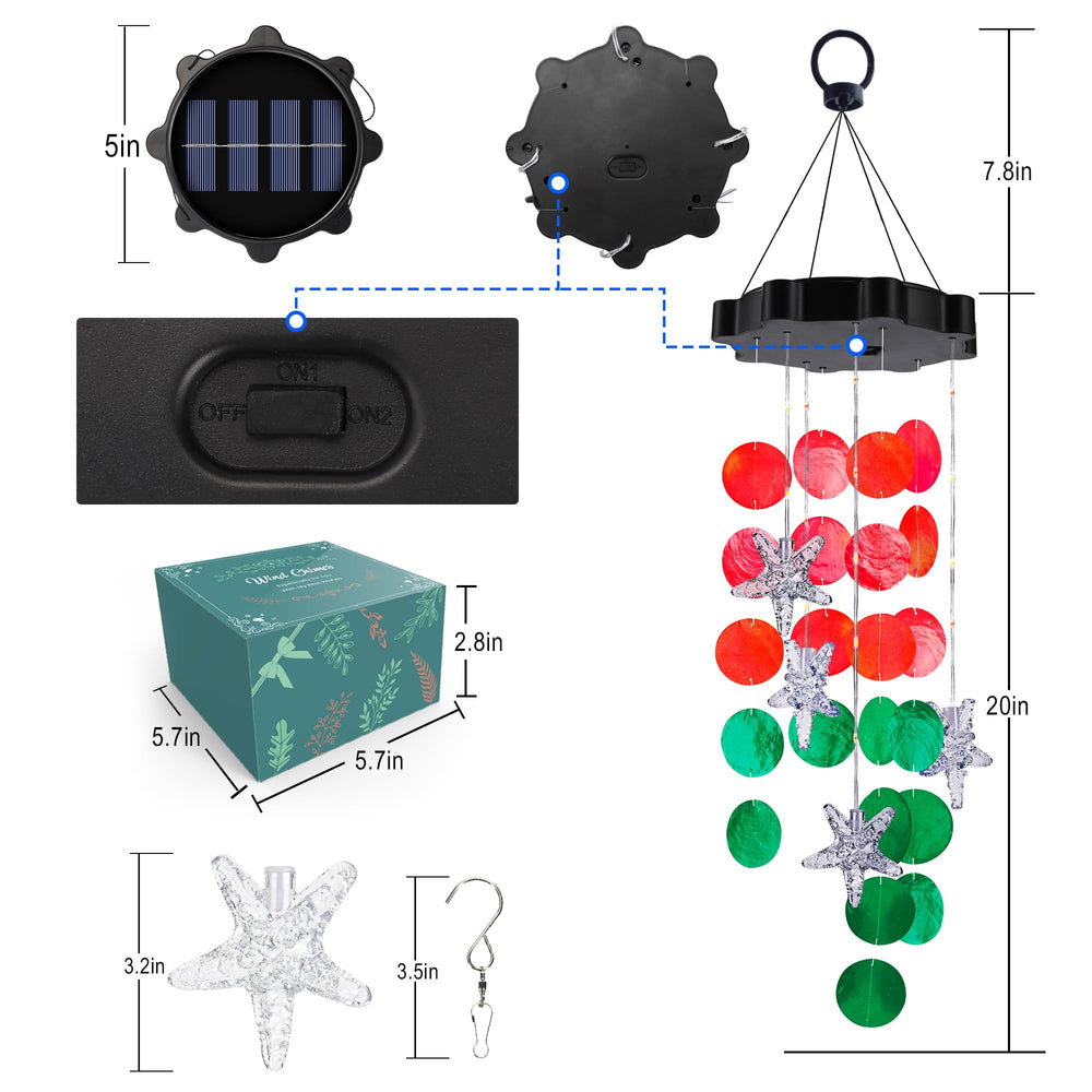 Zeiliuled Solar Wind Chimes displayed indoors