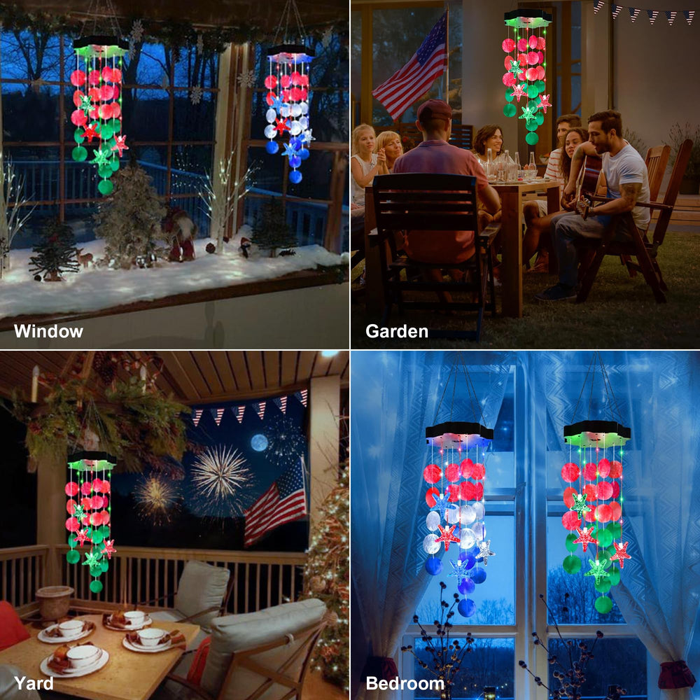 Zeiliuled Solar Wind Chimes hanging in a garden