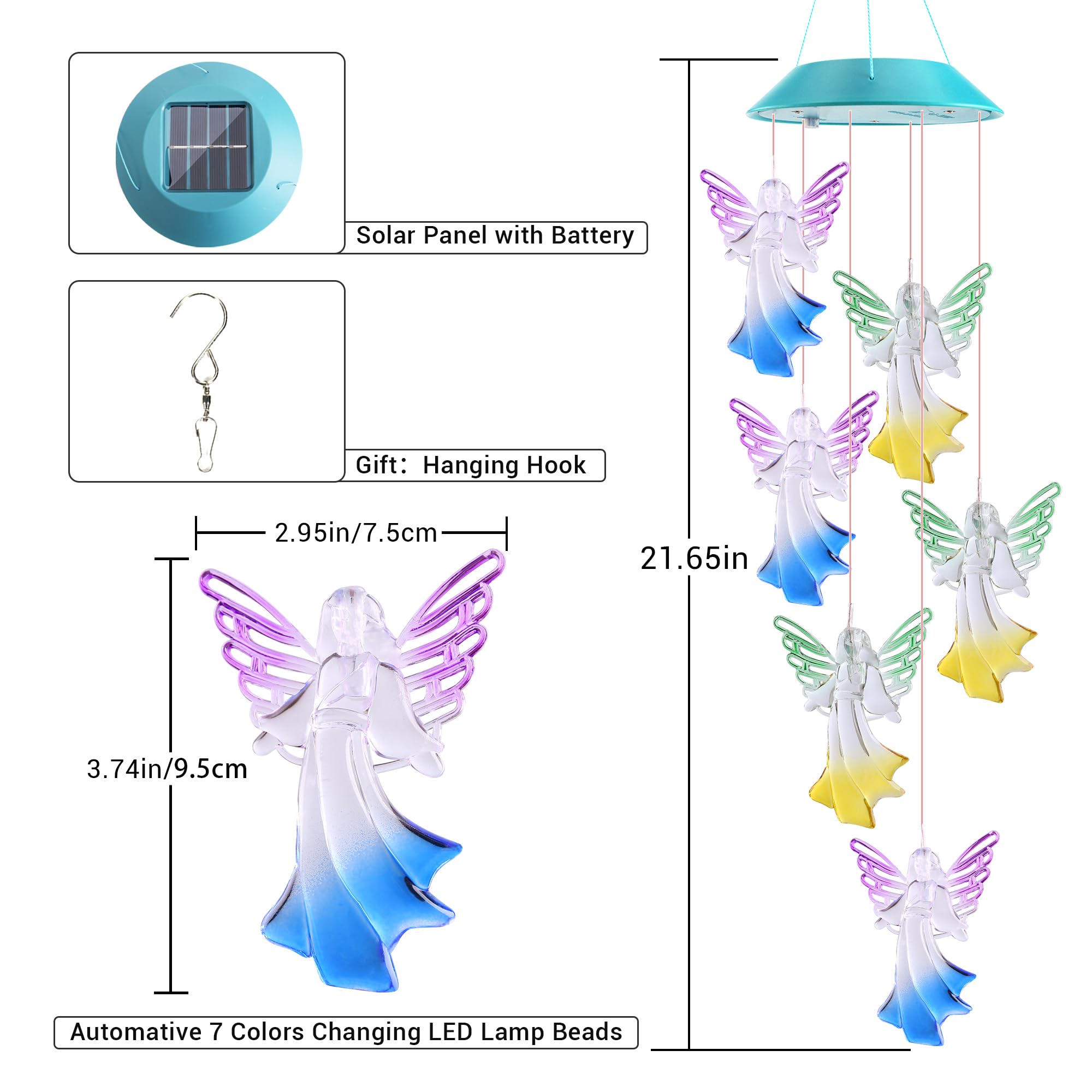 Zeiliuled Solar Wind Chimes in festive garden setup