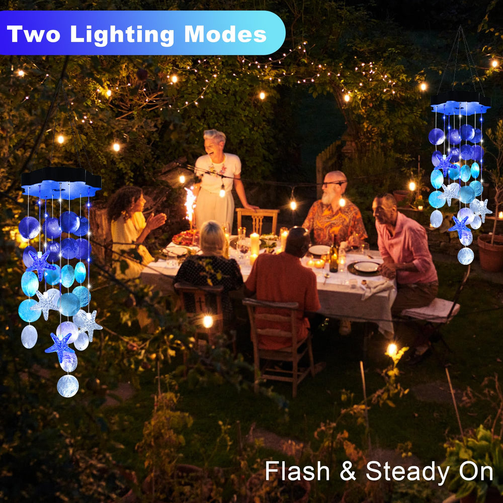 Zeiliuled Solar Wind Chimes lit up at night