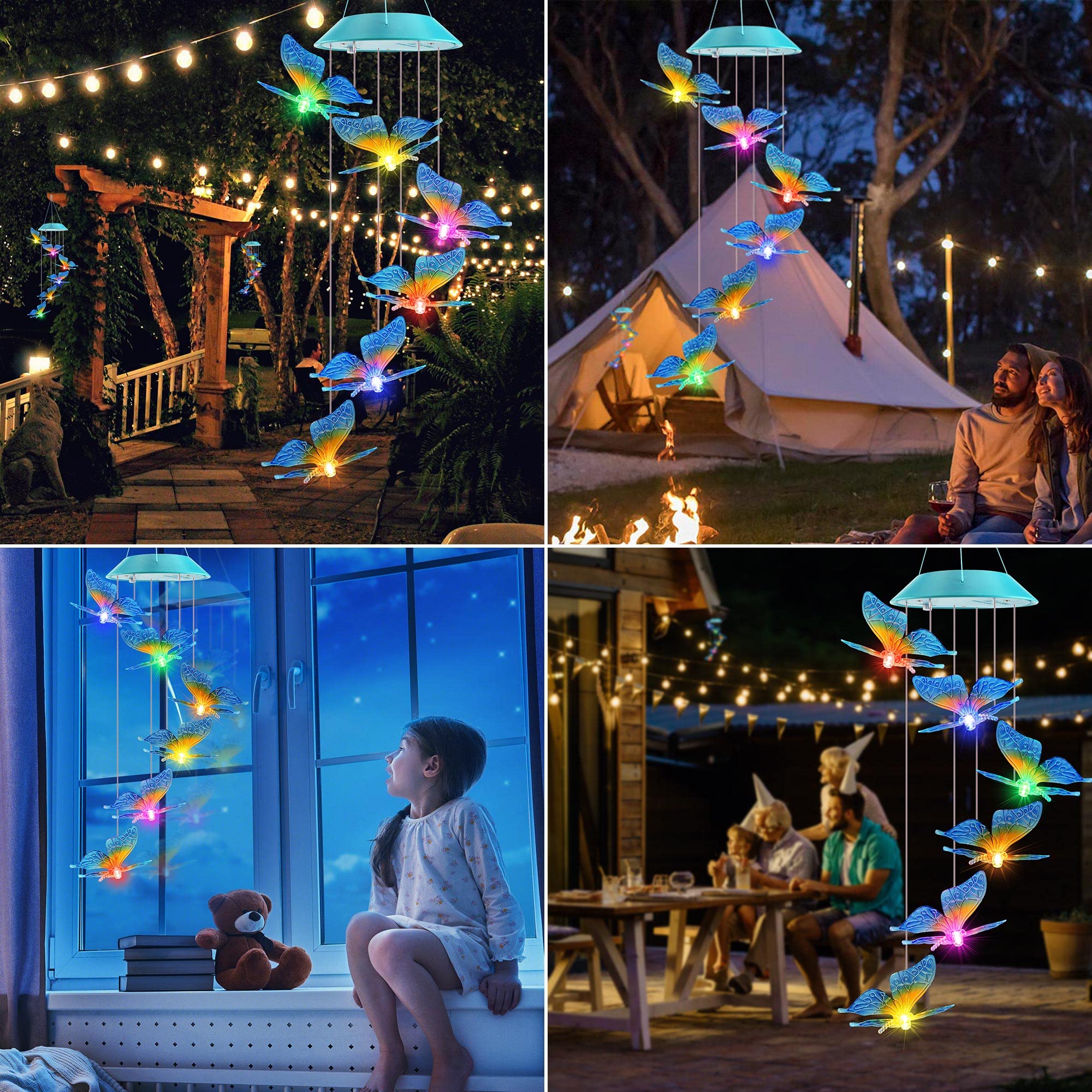 Zeiliuled Solar Wind Chimes on a porch