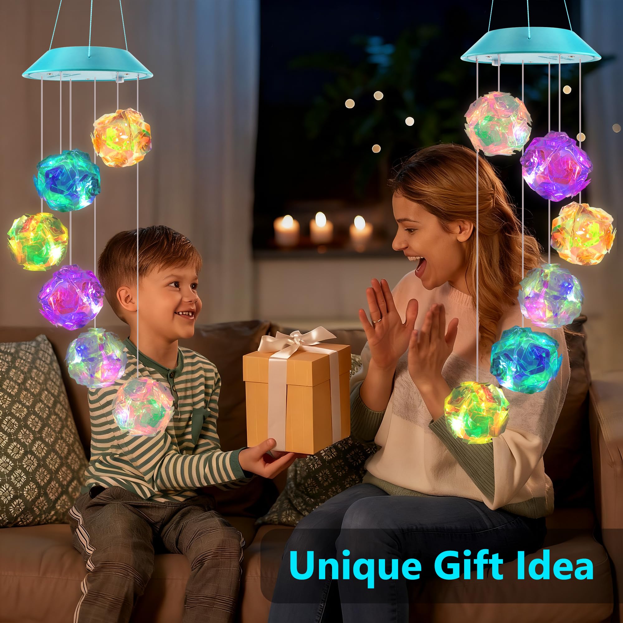 Zeiliuled Solar Wind Chimes with vibrant LED lights