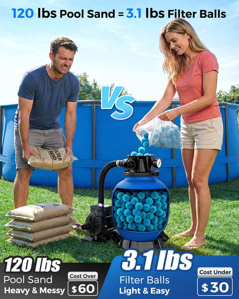 Zeinunk Pool Filter Balls packaging and mesh bag