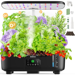 Zekeson Hydroponic Growing System with 15 pods and LCD panel