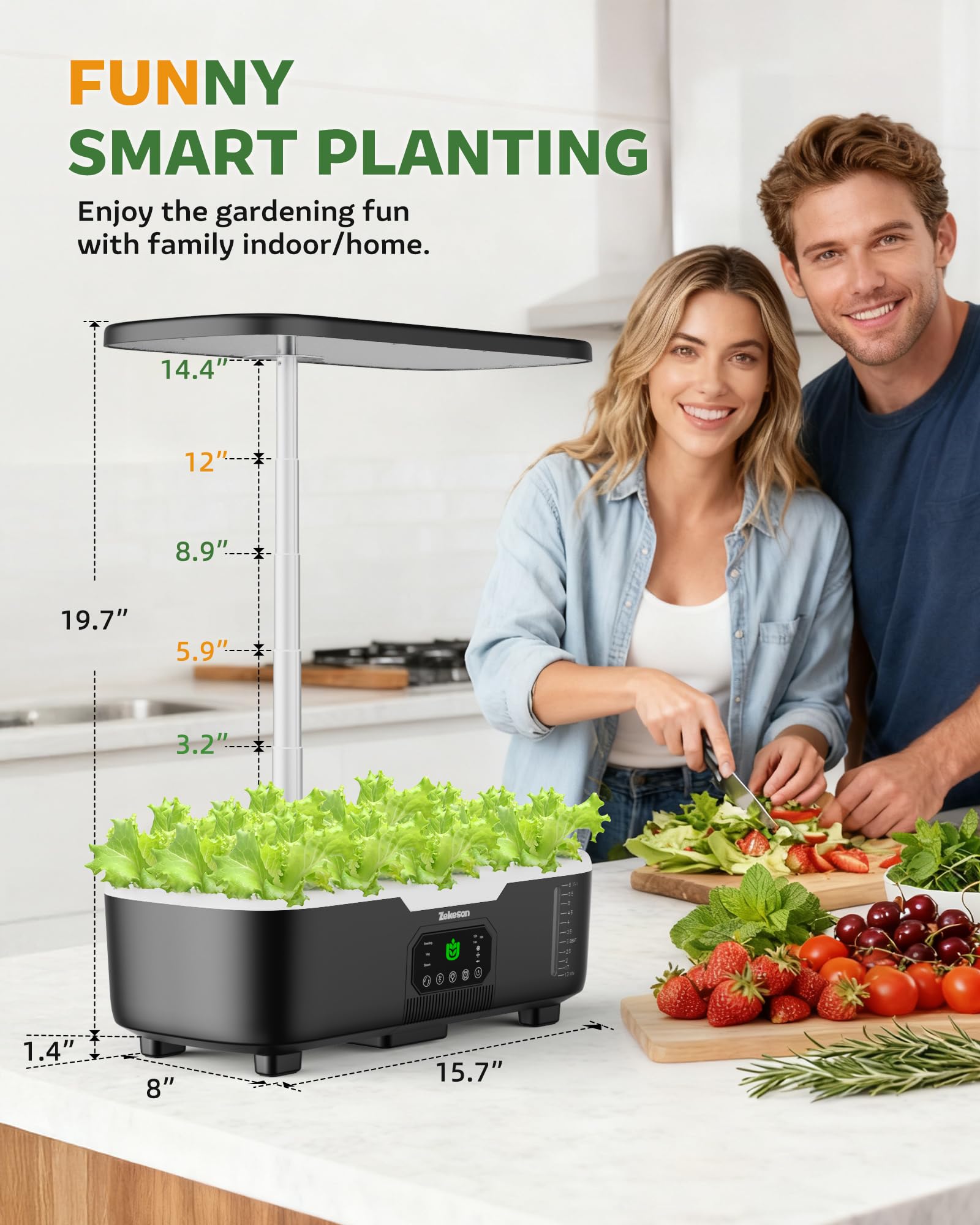 Zekeson Hydroponic System with LED lights on