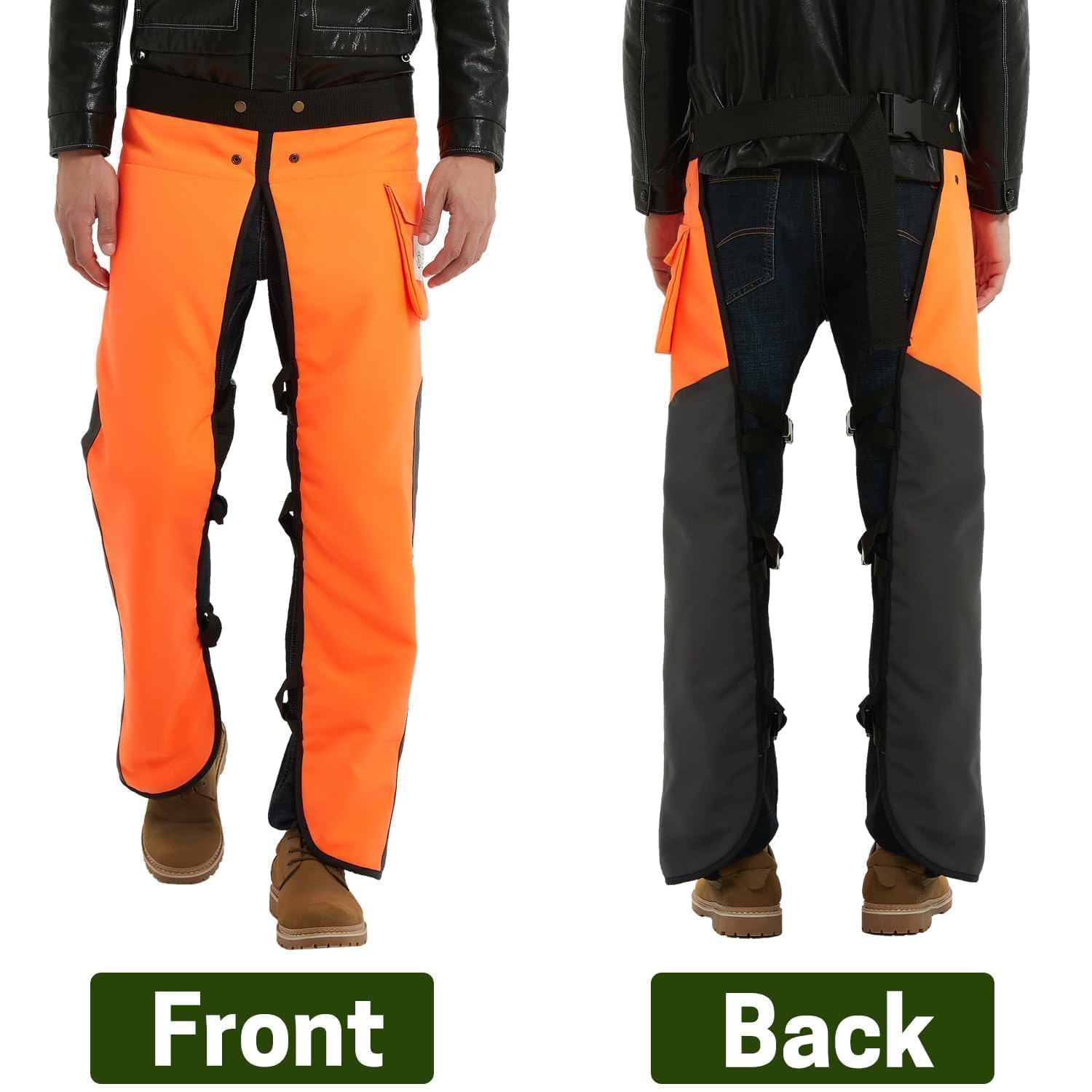 ZELARMAN Chainsaw Chaps close-up of 8-layer protective material