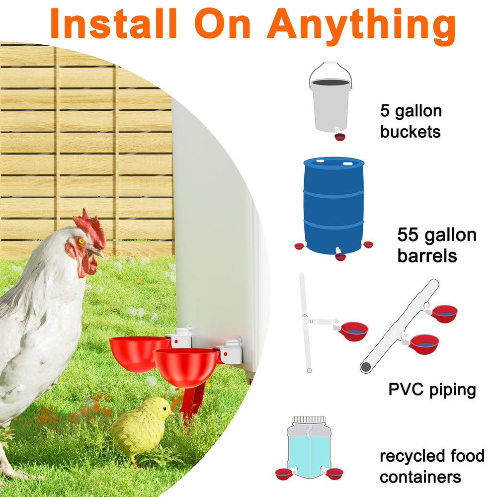 ZenxyHoC Chicken Waterer Cups showing gravity-fed design